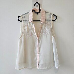 Topshop Sheer Sleeveless Blouse Size 6